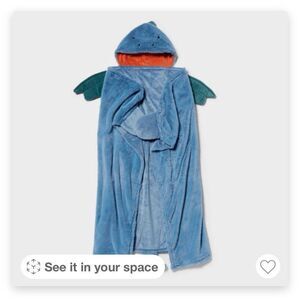 NWT Blue Dinosaur Hooded Blanket
